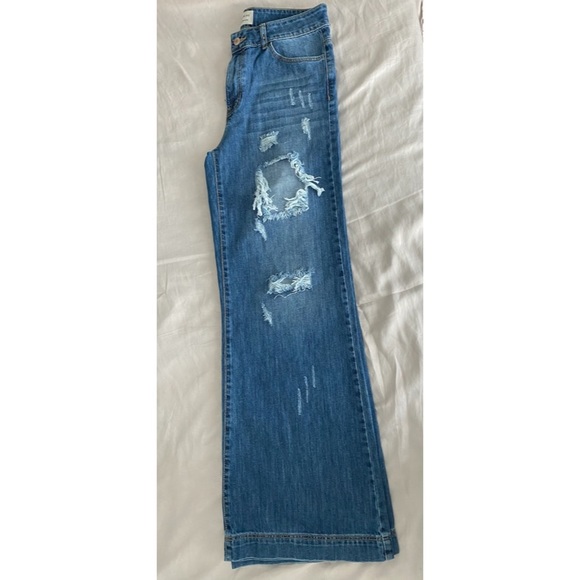 Wide leg, western distressed trouser jeans - Picture 2 of 7